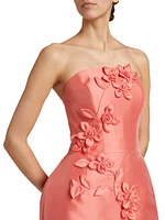 Flower Strapless Minidress