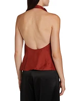 Halter Silk Open-Back Top