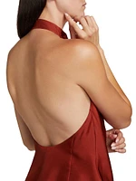 Halter Silk Open-Back Top