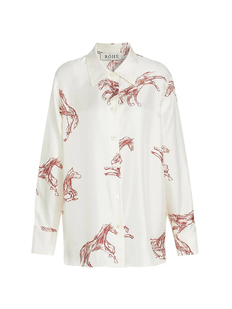 Ballpoint Horse Silk Shirt