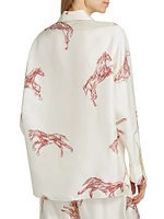 Ballpoint Horse Silk Shirt