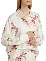 Ballpoint Horse Silk Shirt