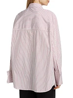 Stripe Cotton Oversized Cuff Shirt