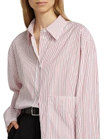 Stripe Cotton Oversized Cuff Shirt