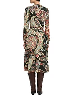 Paisley Jersey Midi Wrap Dress