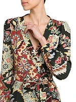 Paisley Jersey Midi Wrap Dress