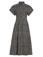 Balston Grid Cotton Poplin Shirtdress