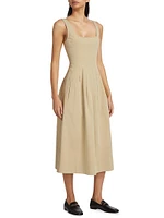 Allen Rumpled Cotton Midi-Dress