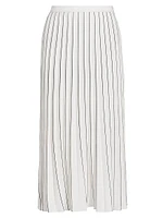 Miles Crêpe Pleated Midi-Skirt