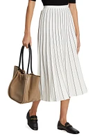 Miles Crêpe Pleated Midi-Skirt