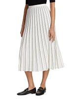 Miles Crêpe Pleated Midi-Skirt