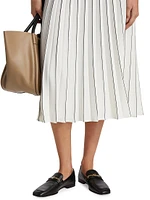 Miles Crêpe Pleated Midi-Skirt