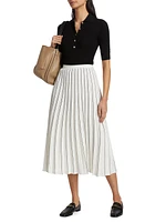 Miles Crêpe Pleated Midi-Skirt