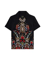 Little Boy's & Stain Glass Print Short-Sleeve Shirt