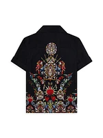 Little Boy's & Stain Glass Print Short-Sleeve Shirt