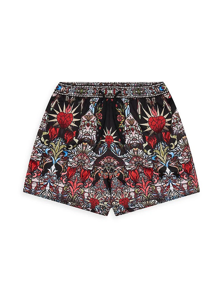 Little Boy's & Stain Glass Print Shorts