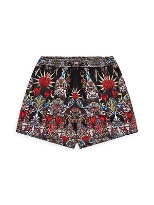 Little Boy's & Stain Glass Print Shorts