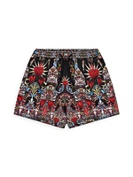 Little Boy's & Stain Glass Print Shorts