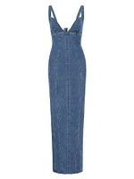 Corset Denim Maxi Dress