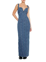 Corset Denim Maxi Dress