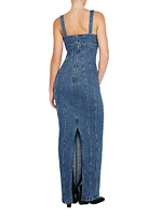 Corset Denim Maxi Dress