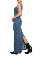 Corset Denim Maxi Dress