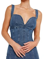 Corset Denim Maxi Dress