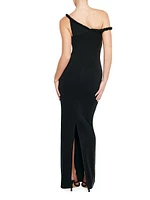 Jersey Twisted Drop-Shoulder Maxi Dress