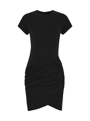 Sandwashed Jersey Wrap T-Shirt Minidress