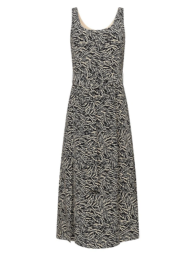 Brixley Printed Silk Midi-Dress