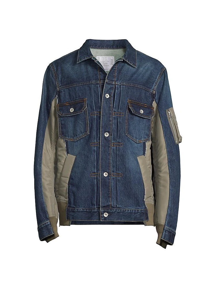 Denim Mixed-Media Jacket