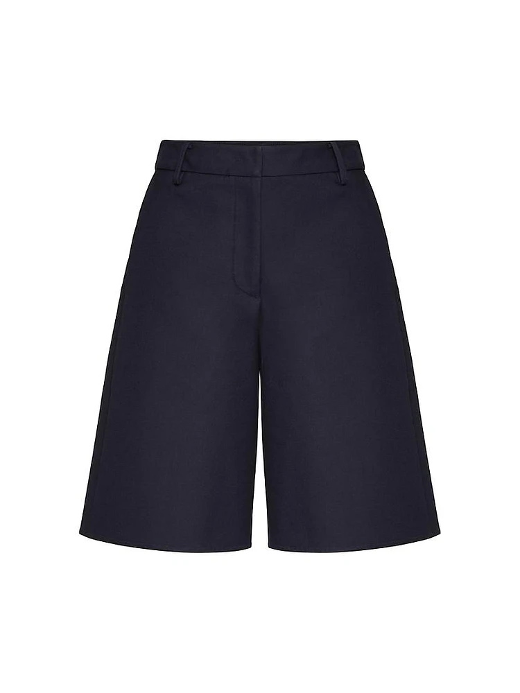 Light Double Splittable Gabardine Bermuda Shorts