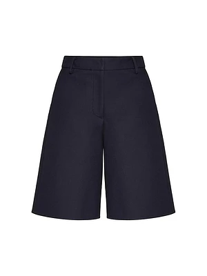 Light Double Splittable Gabardine Bermuda Shorts