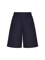 Light Double Splittable Gabardine Bermuda Shorts