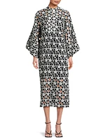 Floral Embroidered Midi-Caftan