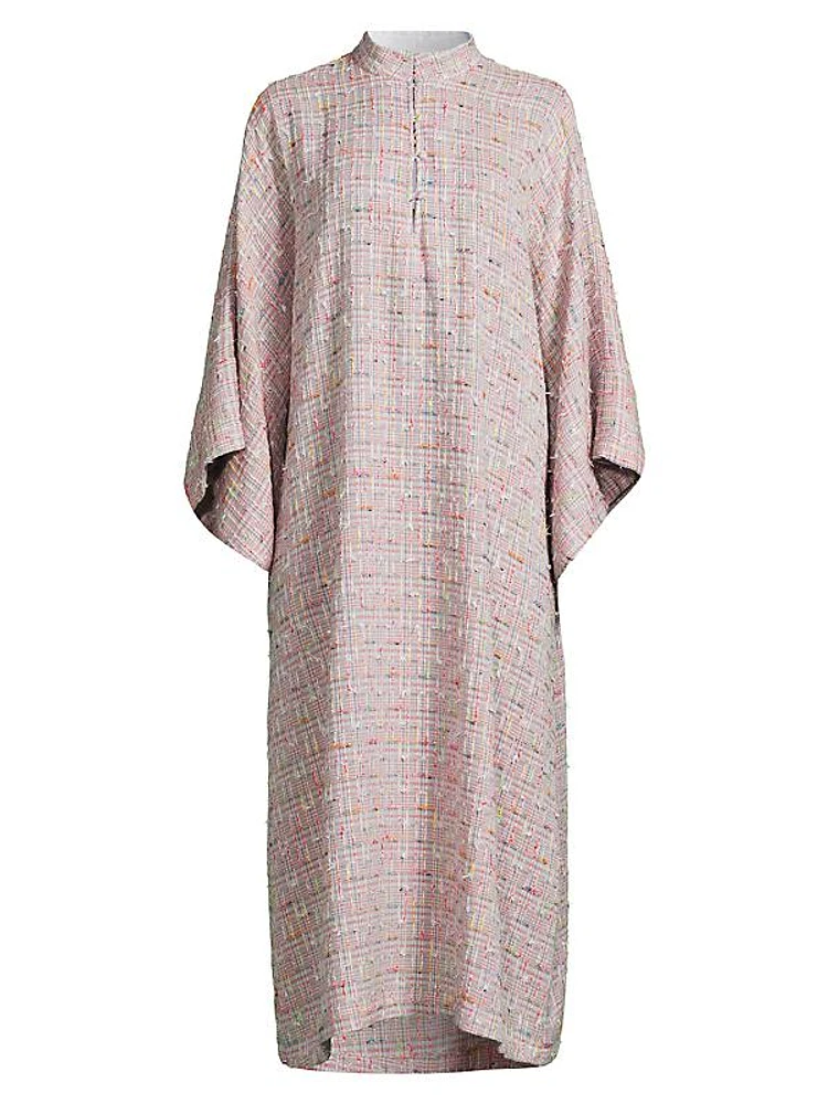 Tweed Bell-Sleeve Midi-Caftan