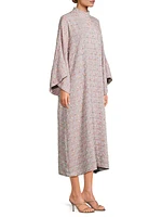 Tweed Bell-Sleeve Midi-Caftan