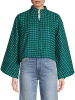 Houndstooth Oversized Top