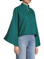 Houndstooth Oversized Top