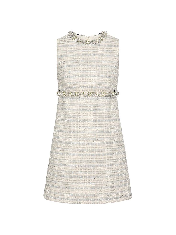 Embroidered Delicate Tweed Short Dress