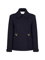 Texture Double Crepe Peacoat