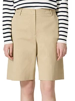 Bermuda Shorts Diagonal Cotton Linen