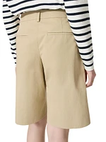 Bermuda Shorts Diagonal Cotton Linen