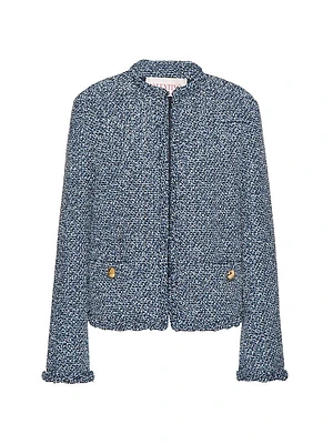 Textured Tweed Denim Jacket