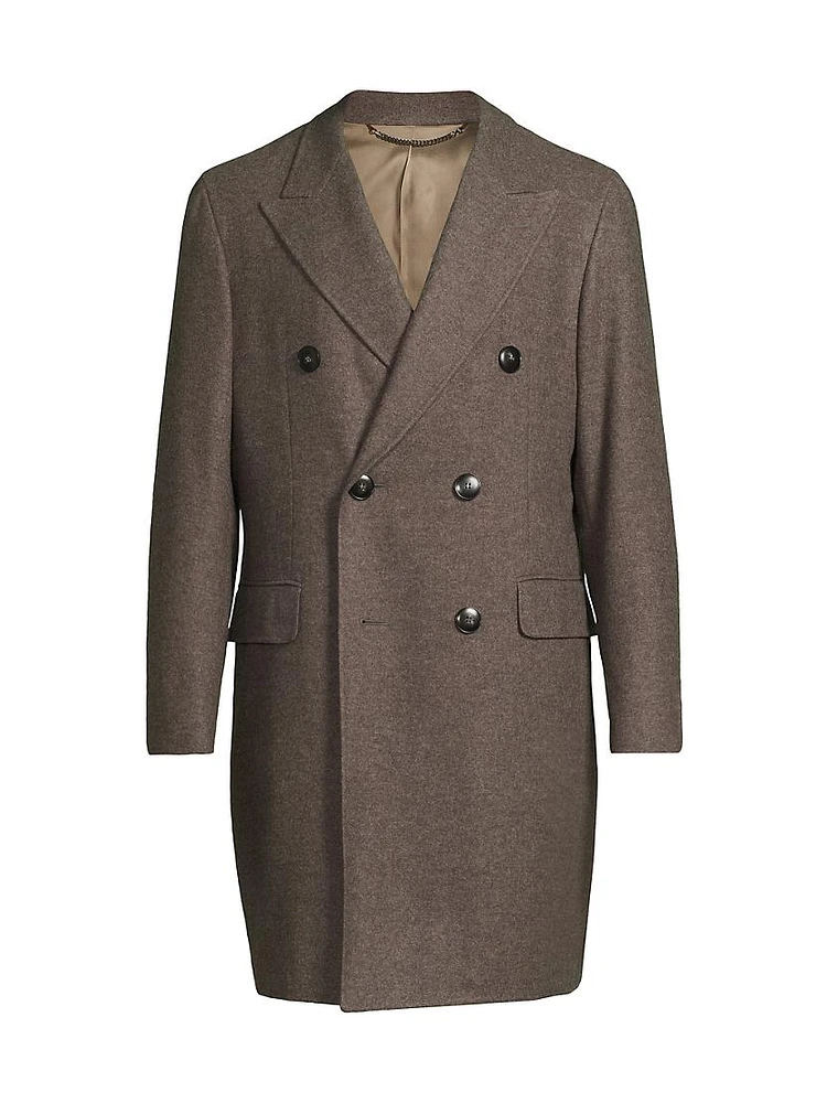 Wool-Cashmere Double-Breasted Coat