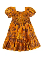 Baby Girl's, Little Girl's & Tosin Printed Puff-Sleeve Dress