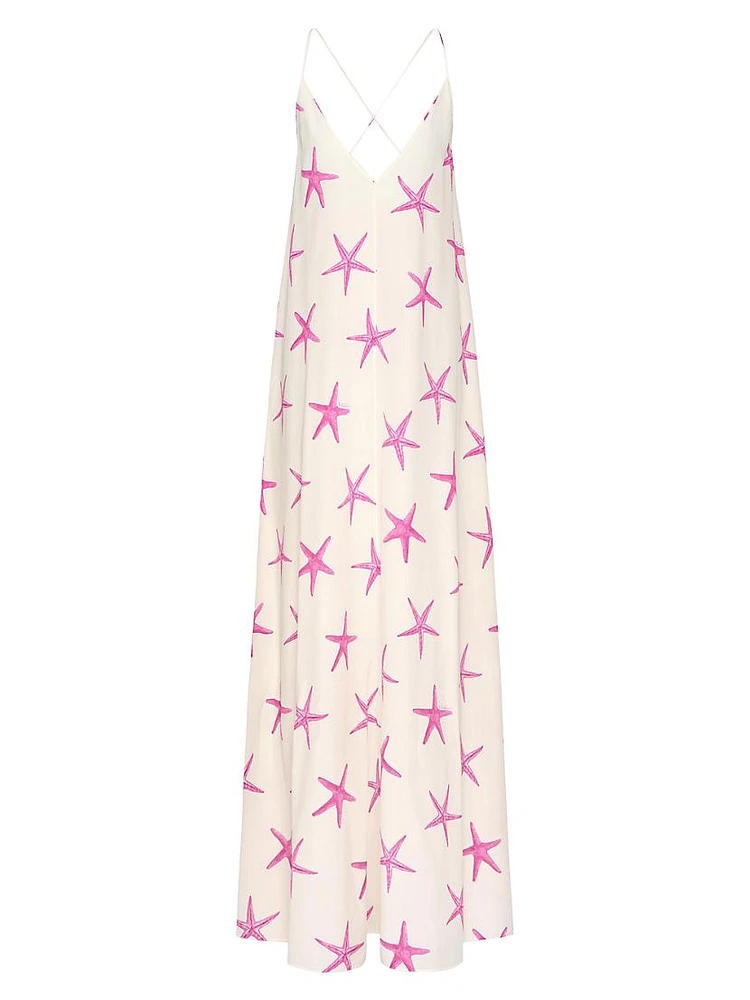 Crepe De Chine Starfish Evening Dress