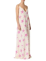 Crepe De Chine Starfish Evening Dress