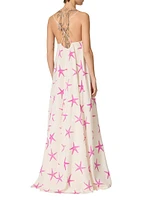 Crepe De Chine Starfish Evening Dress