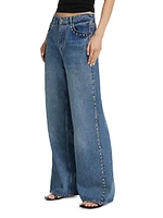 Cary Studded Wide-Leg Jeans